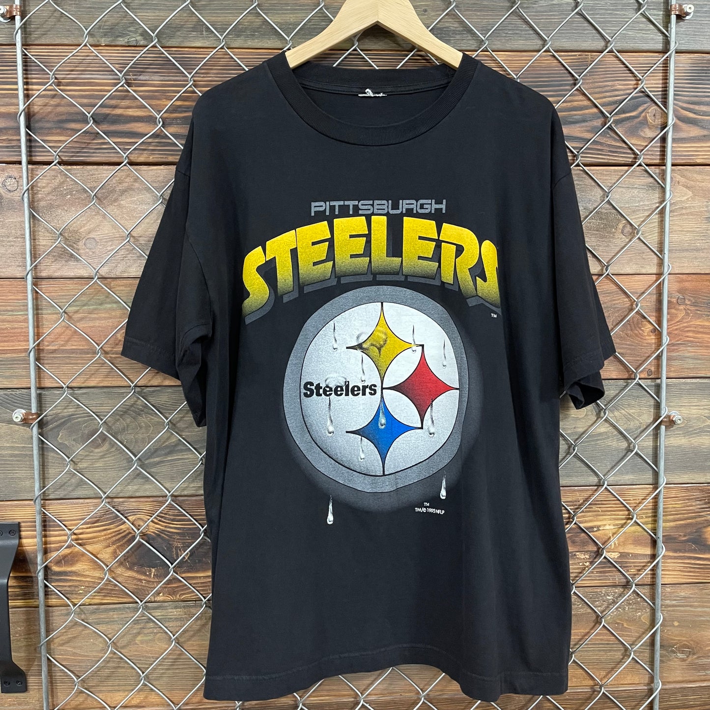 90s Pittsburgh Steelers Logo blk Tee